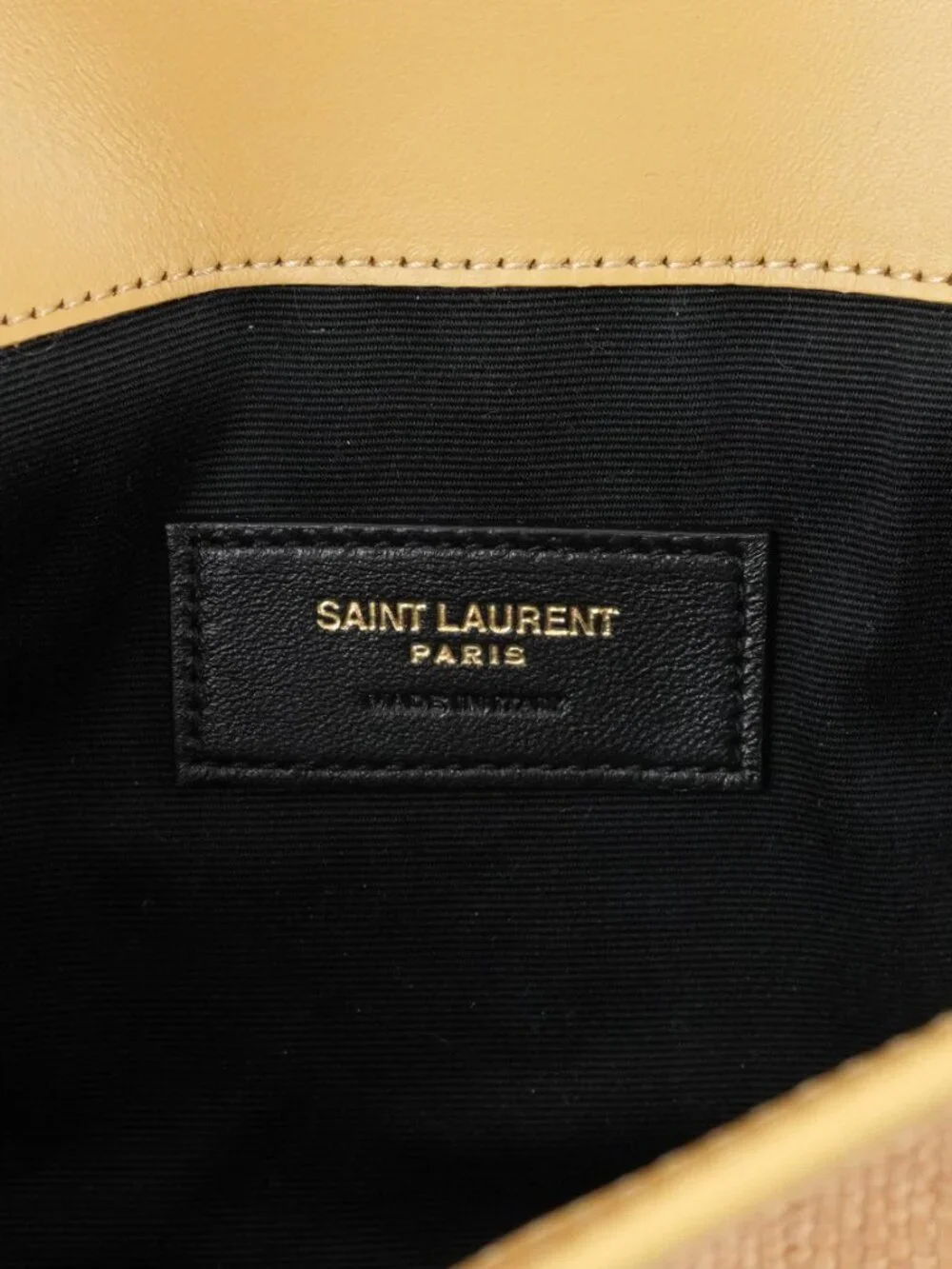 Saint Laurent Uptown Pouch In Natural Hay Micro Raffia With Blush Leather Trim